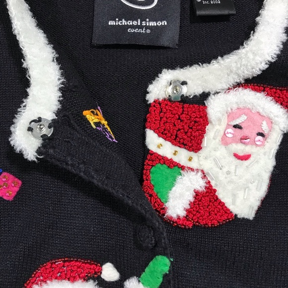 Vintage Michael Simon Christmas Cardigan ~ Women’s Large - Picture 12 of 12